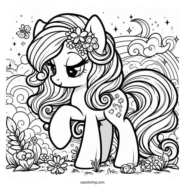 Detailed My Little Pony Friendship Is Magic Coloring Sheet