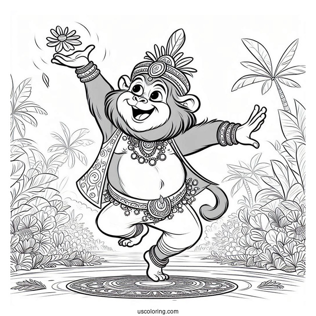 Jungle Book Coloring Page Of King Louie Of Jungle Book Dancing