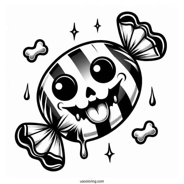 Spooky Halloween Candy To Color