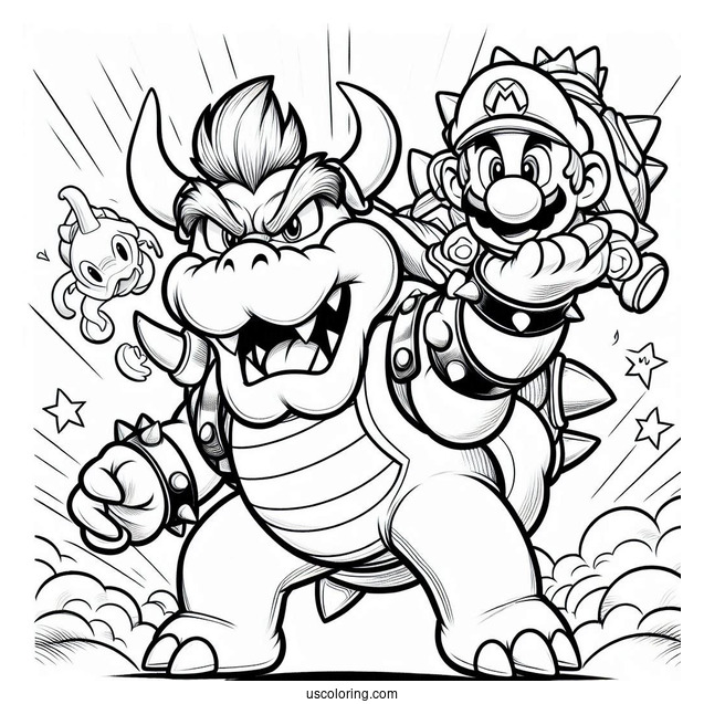 Super Smash Bros Of Mario Holding Up Bowser