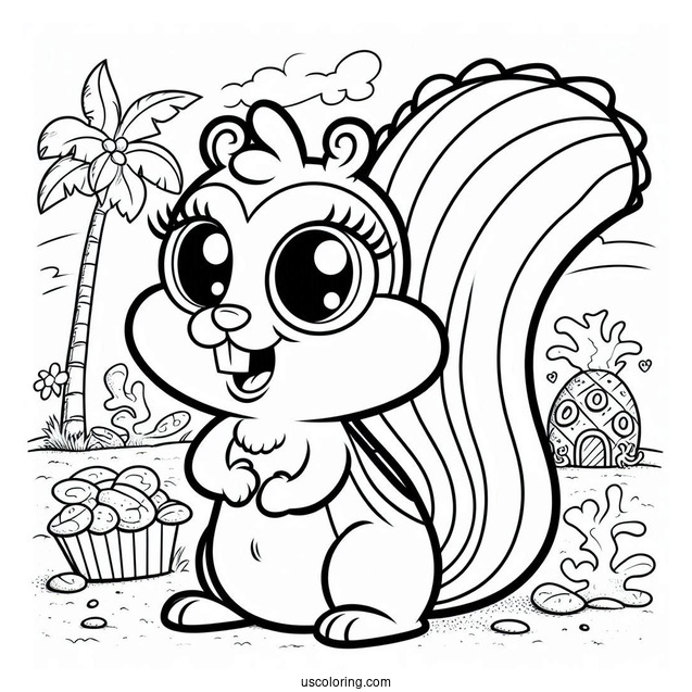 Coloring Page Of Sandy The Squirrel
