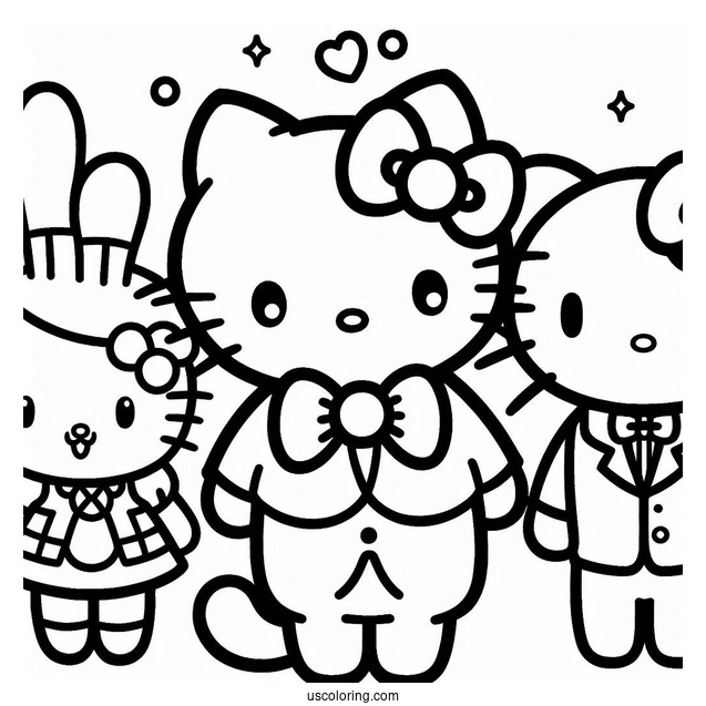 Purin, Hello Kitty, Kuromi, Badte Maru, Tuxedo Sam, And Minna No Tabo