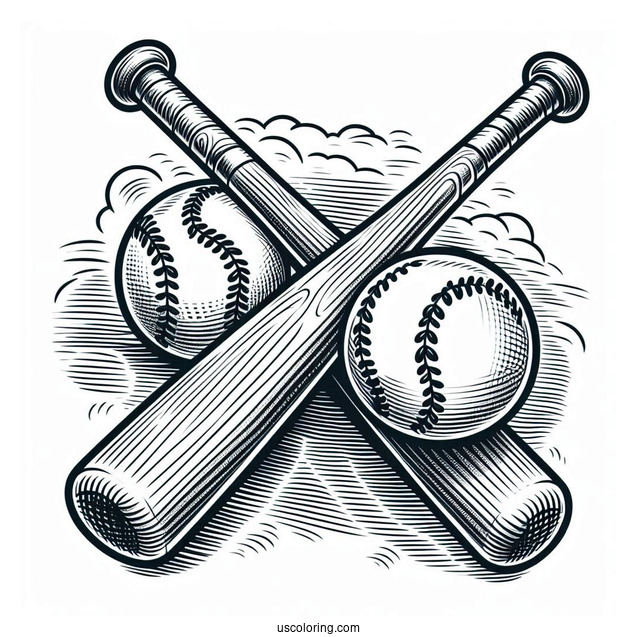 Two Baseball Bats And Ball