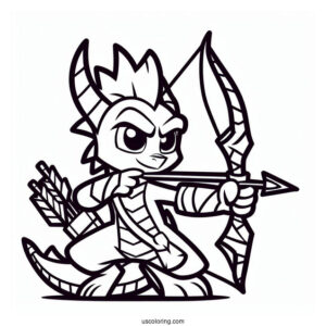 Sypro Coloring Page Hunter With Bow And Arrow