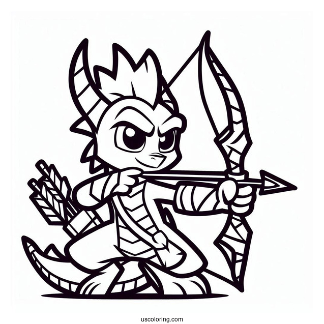 Sypro Coloring Page Hunter With Bow And Arrow
