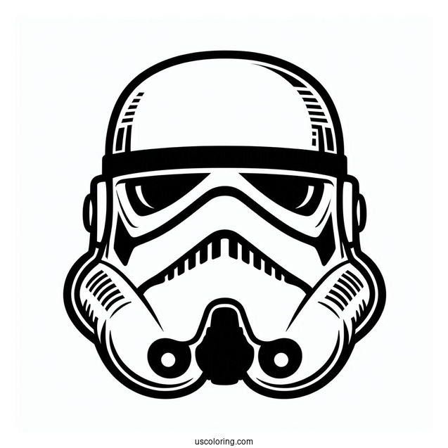 Simple Stormtrooper Coloring Page Helmet For Kids