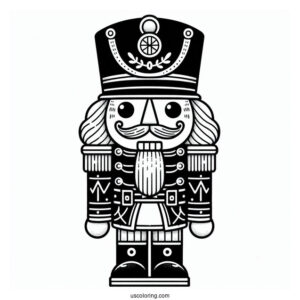 Nutcracker Coloring Page Guard With Simple Details For Kids