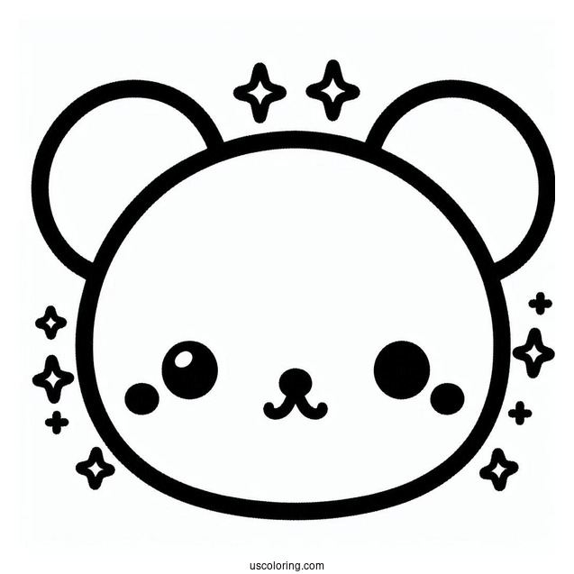 Full Page Cute Head Of Rilakkuma Coloring Page For Kids
