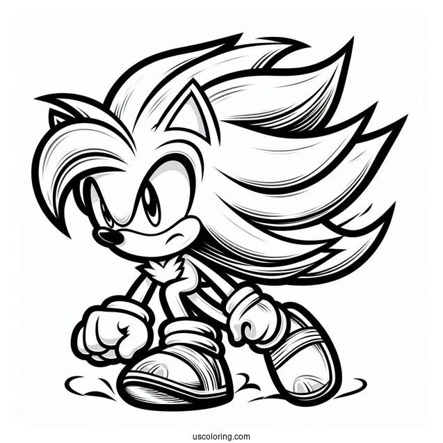 Detailed Outline Of Silver the Hedgehog