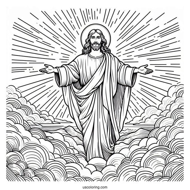 Christ In The Heavens Coloring Page