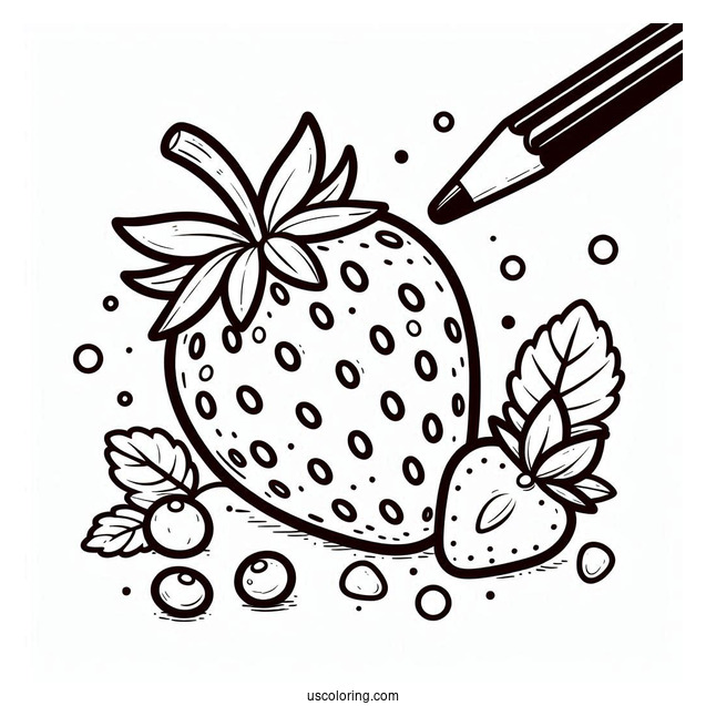 S For Strawberry Coloring Page For Preschoolers