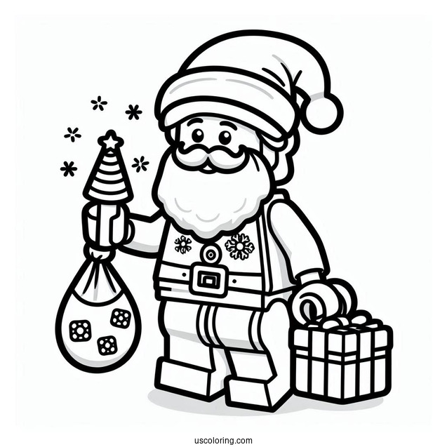 Lego Santa Claus Coloring Page