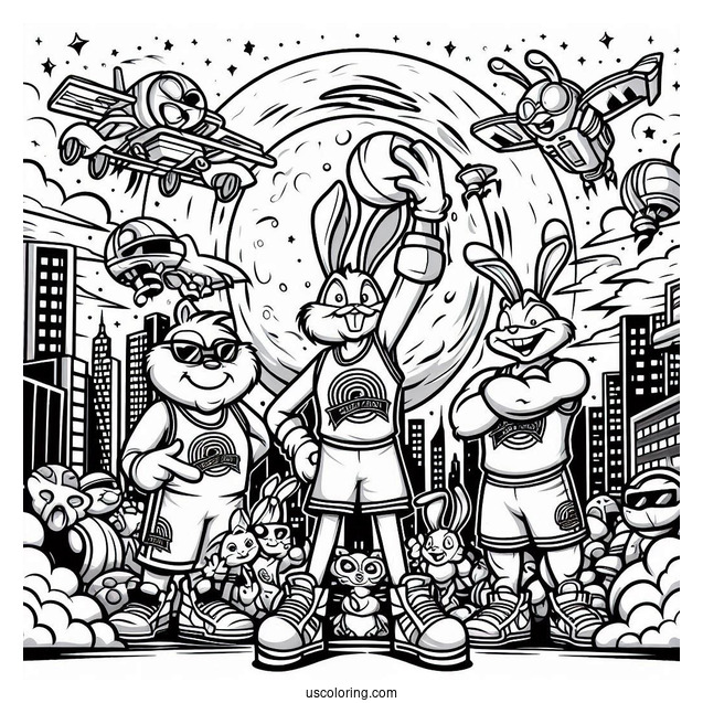 Space Jam Tune Squad Poster Coloring Sheet