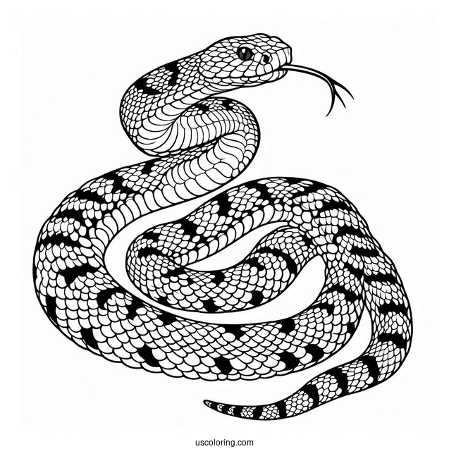 Deadly Rattlesnake To Color In