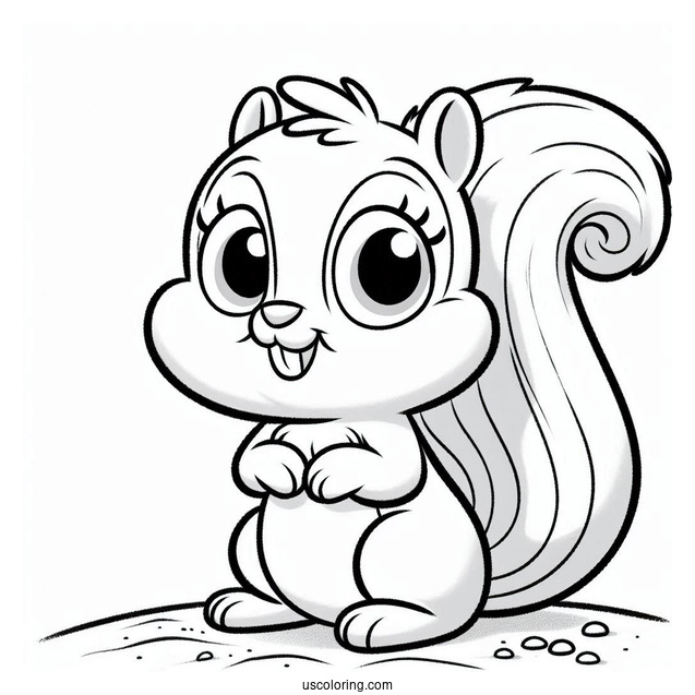 Coloring Page Of Sandy The Squirrel