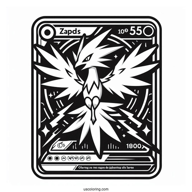 Zapdos Lightning Symbol Pokemon Card Coloring Page