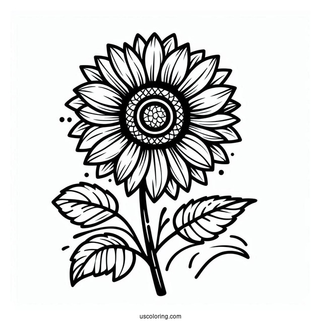 Sunflower Coloring Sheet For Kids