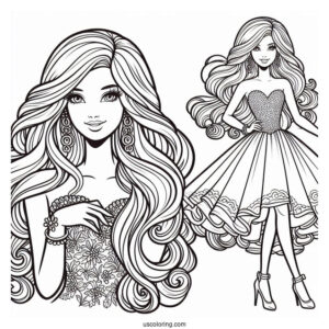 Barbie Kelly Coloring Page For Kids