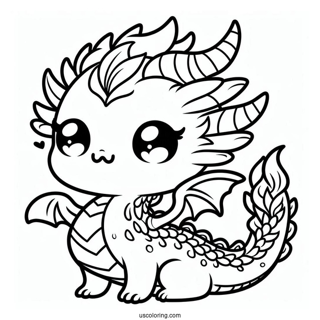 Kawaii Dragon To Color