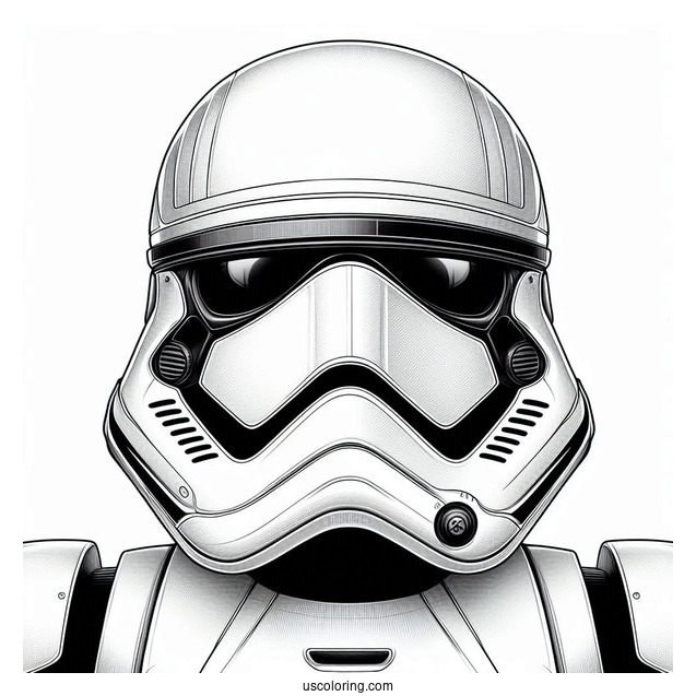 Realistic Stormtrooper Coloring Page Front View