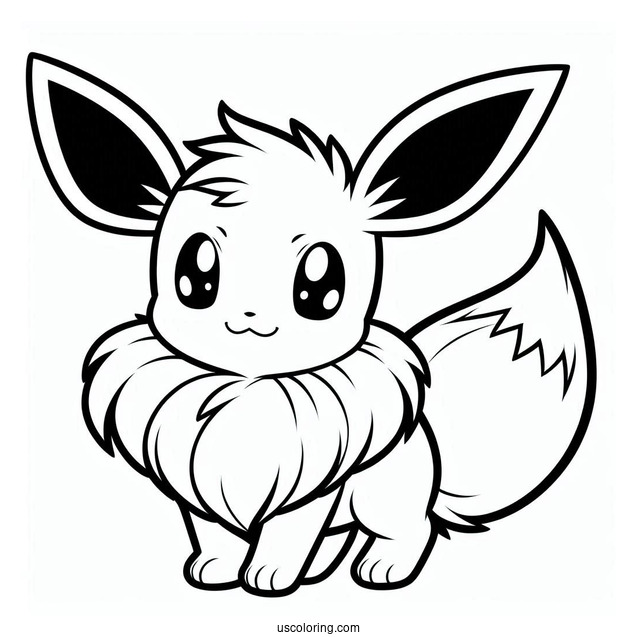 Smiling Eevee To Color