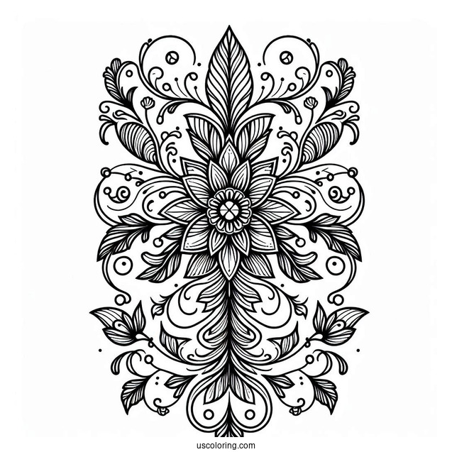 Elegant Floral Pattern Coloring Page