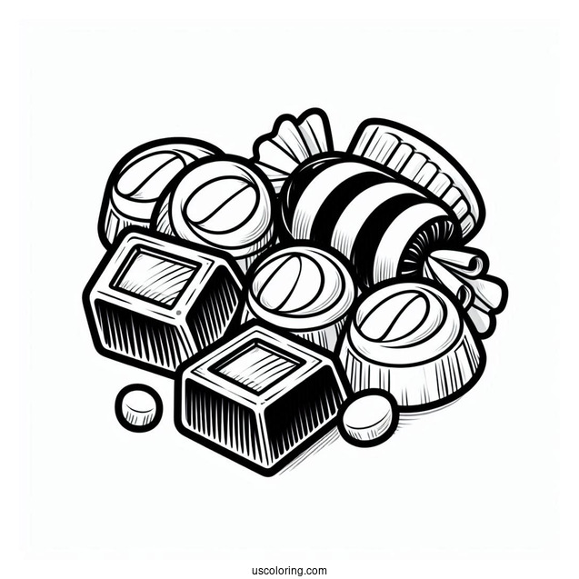 Simple To Color Chocolate Pieces