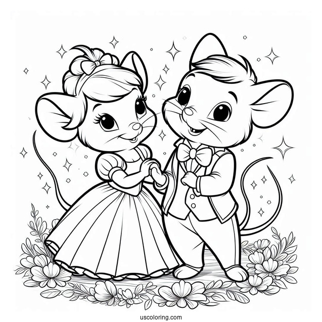 Gus And Jaq Mice Coloring Page For Kids