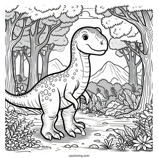 Adorable Corythosaurus Outside The Forest