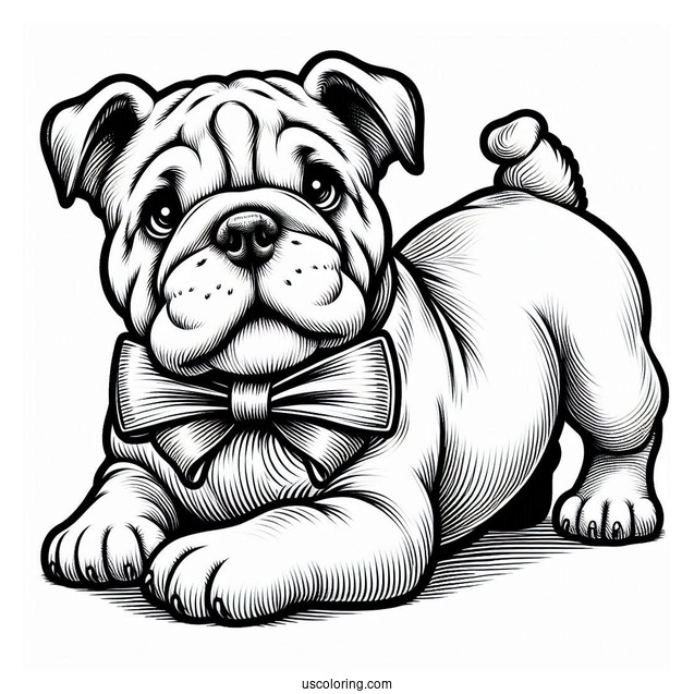 Bulldog In Play Bow Pose