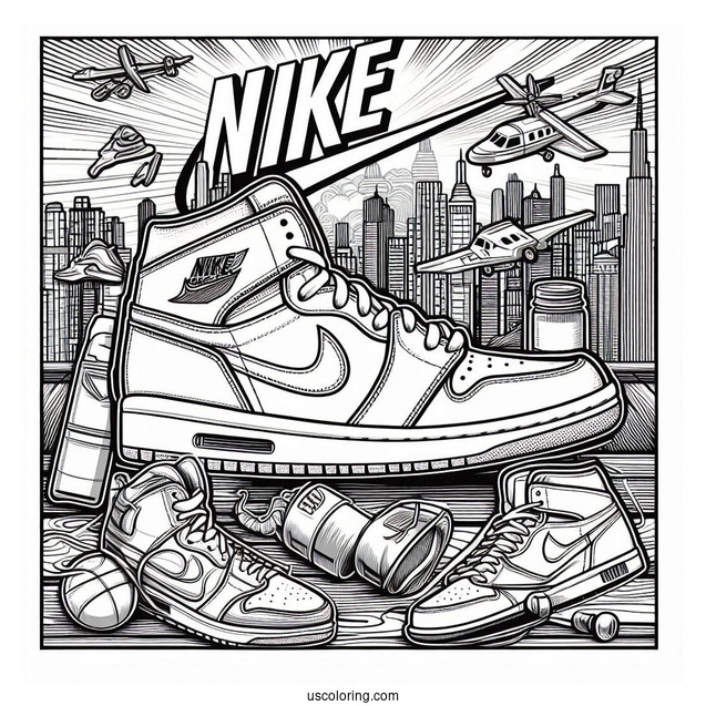 Nike Coloring Page Of Air Jordan Poster
