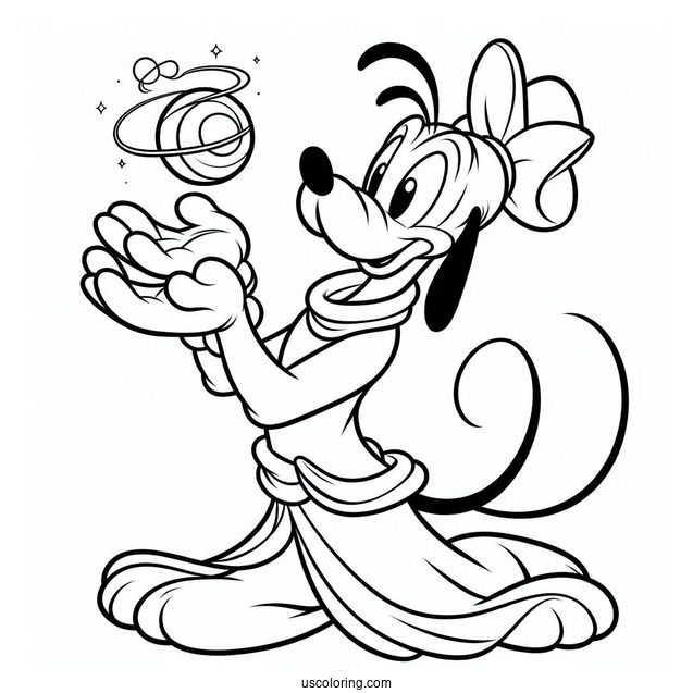 Pluto Coloring Page In Play Bow Pose For Kids