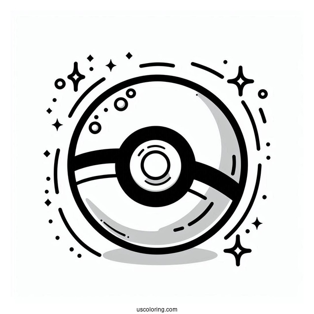 Simple Pokéball Coloring Page With Different Markings