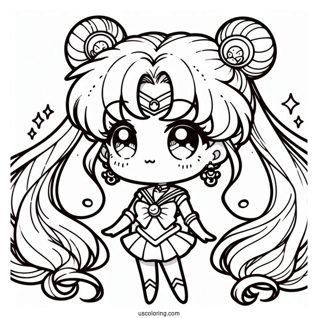 Chibi Sailor Jupiter Coloring In For Preschoolers(1)