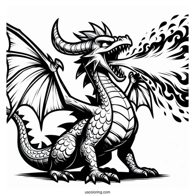 Sypro Coloring Page Massive Ignitus Dragon Breathing Out Fire