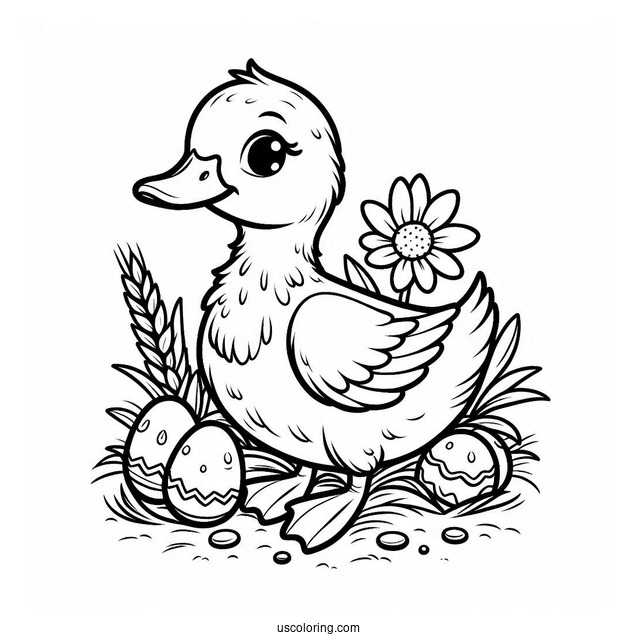 Farm Duck Coloring Page