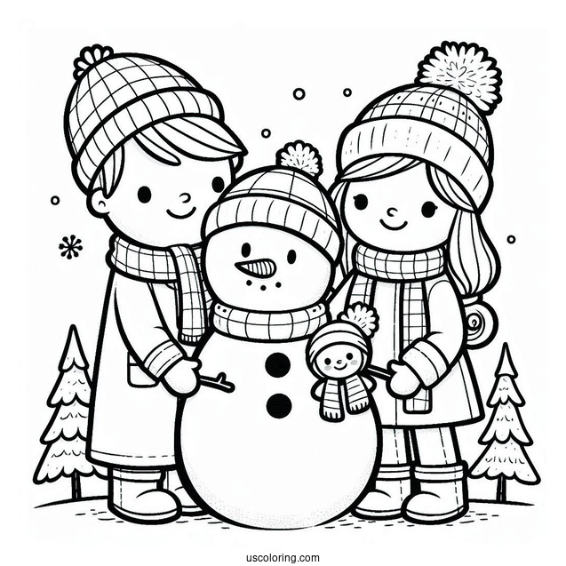 Snowman Family Coloring Sheet
