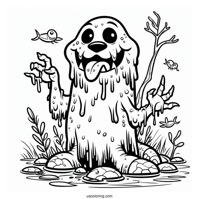 Swamp Monster From Scooby-Doo To Color