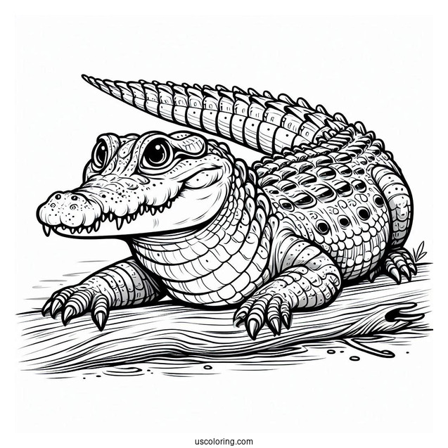 Australian Saltwater Crocodile Coloring Sheet