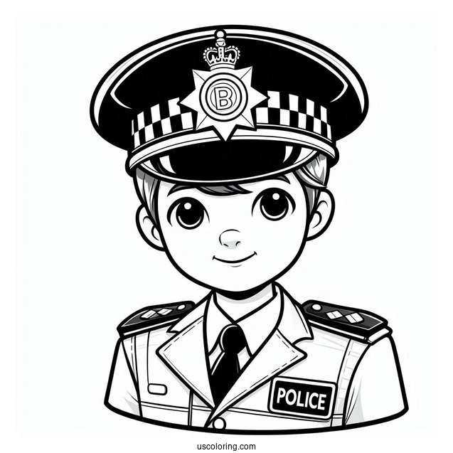 British Police Officer Coloring Page