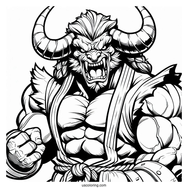 Street Fighter Coloring Page Of Evil M Bison