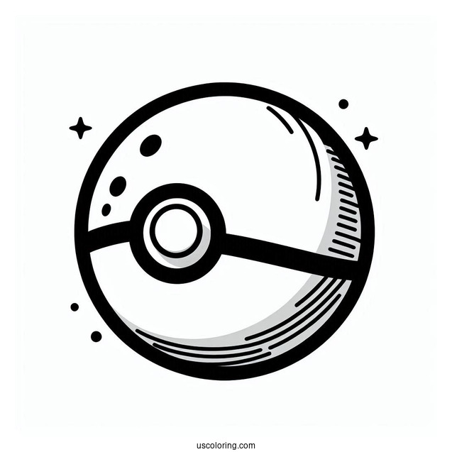 Simple Pokéball Coloring Page With Different Markings
