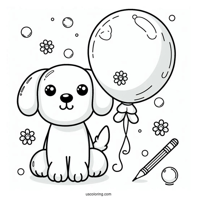 Dog Shaped Balloon To Color