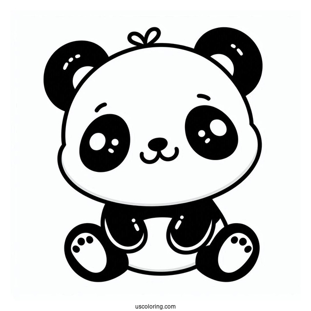 Simple Outline Of Panda To Color For Toddlers