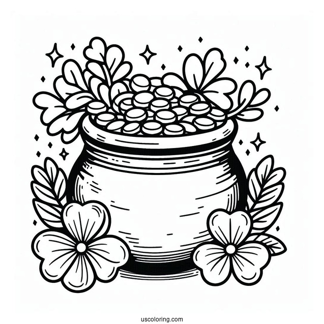 Large Pot Of Gold To Color