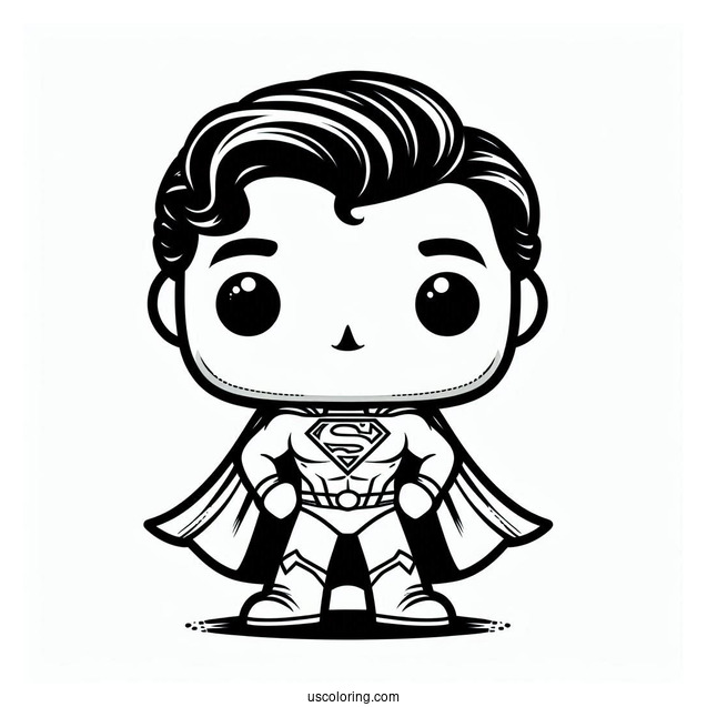 Cute Funko Pop Superman Coloring For Kids