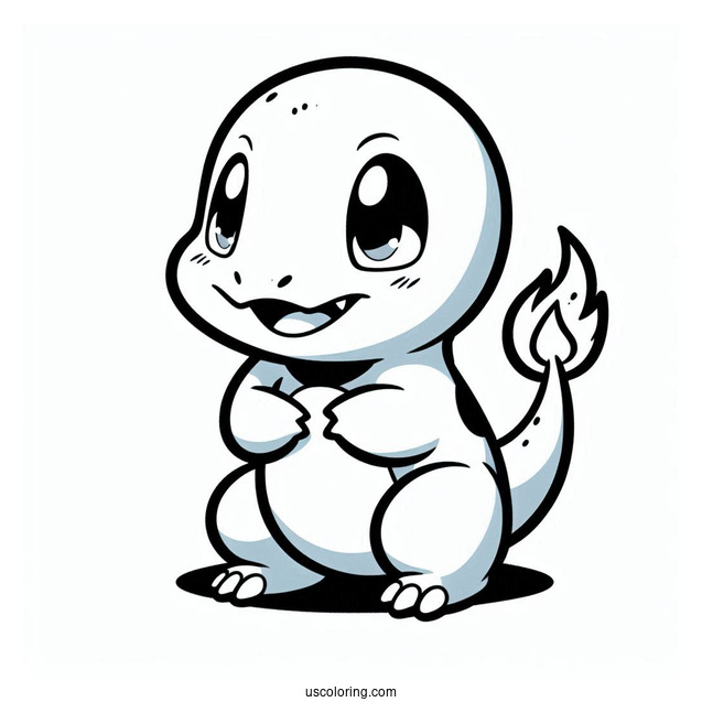 Playful Looking Charmander To Color