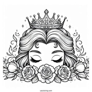 Belle Crown Coloring Page