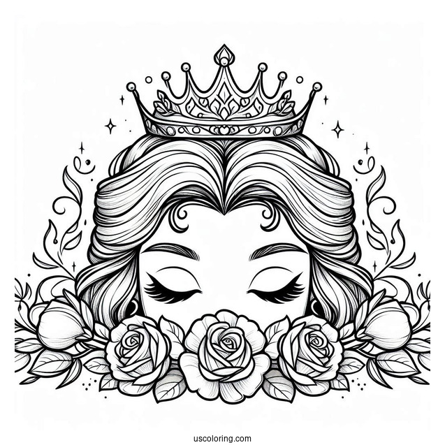 Belle Crown Coloring Page
