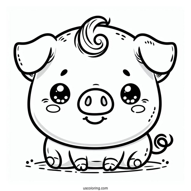 Smiling Cute Baby Pig